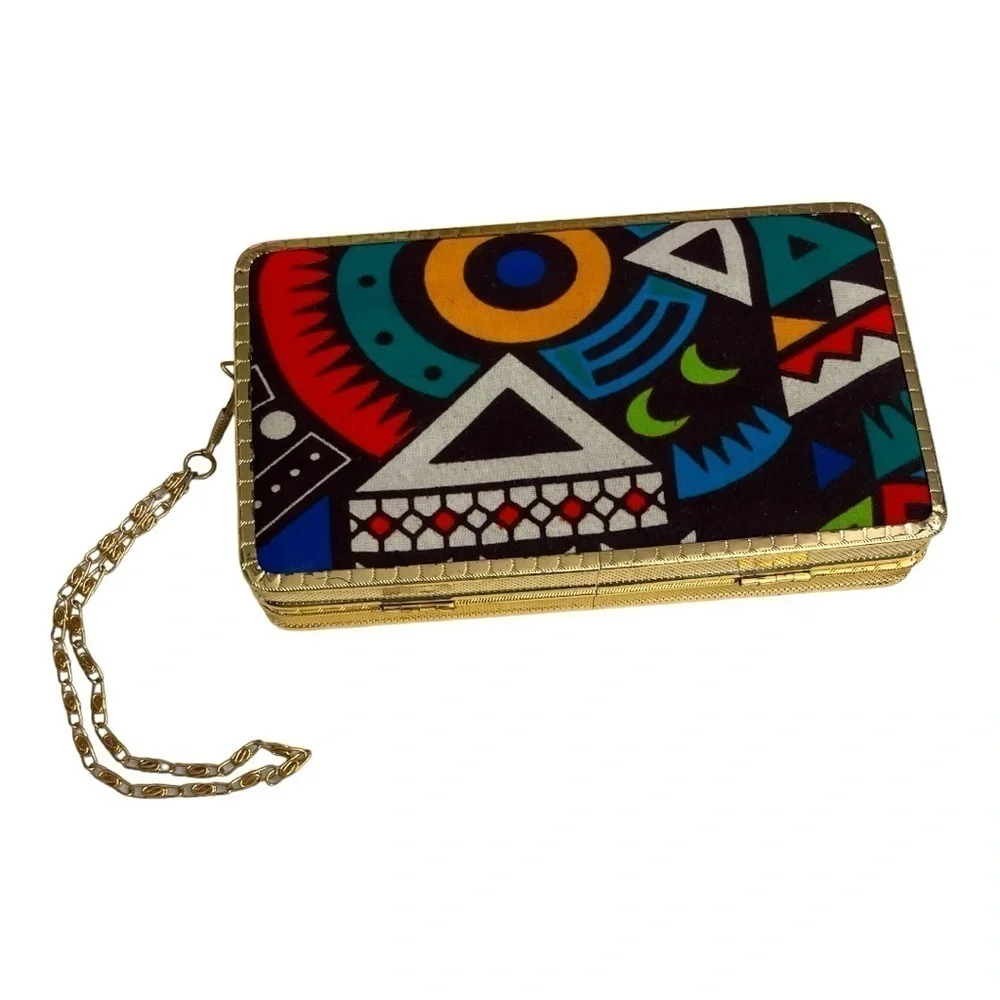 Aztec Pattern Clutch/ Purse/ Wallet. Has compartments for phone/ cards/money